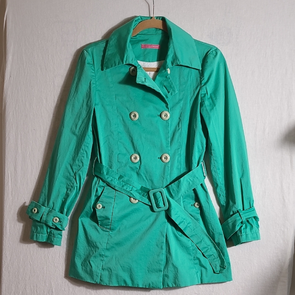 Francesca Ferrante Made In Italy Women's Green Double-Breasted Trench Coat